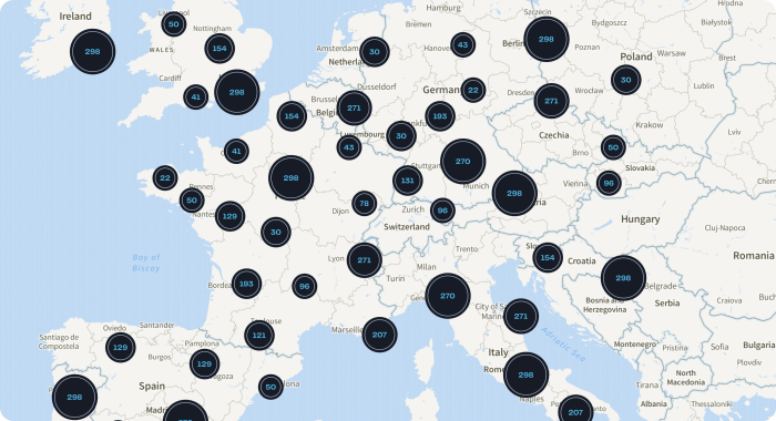 Übersicht der Ladestationen in Europa (Bild: Spark Alliance)